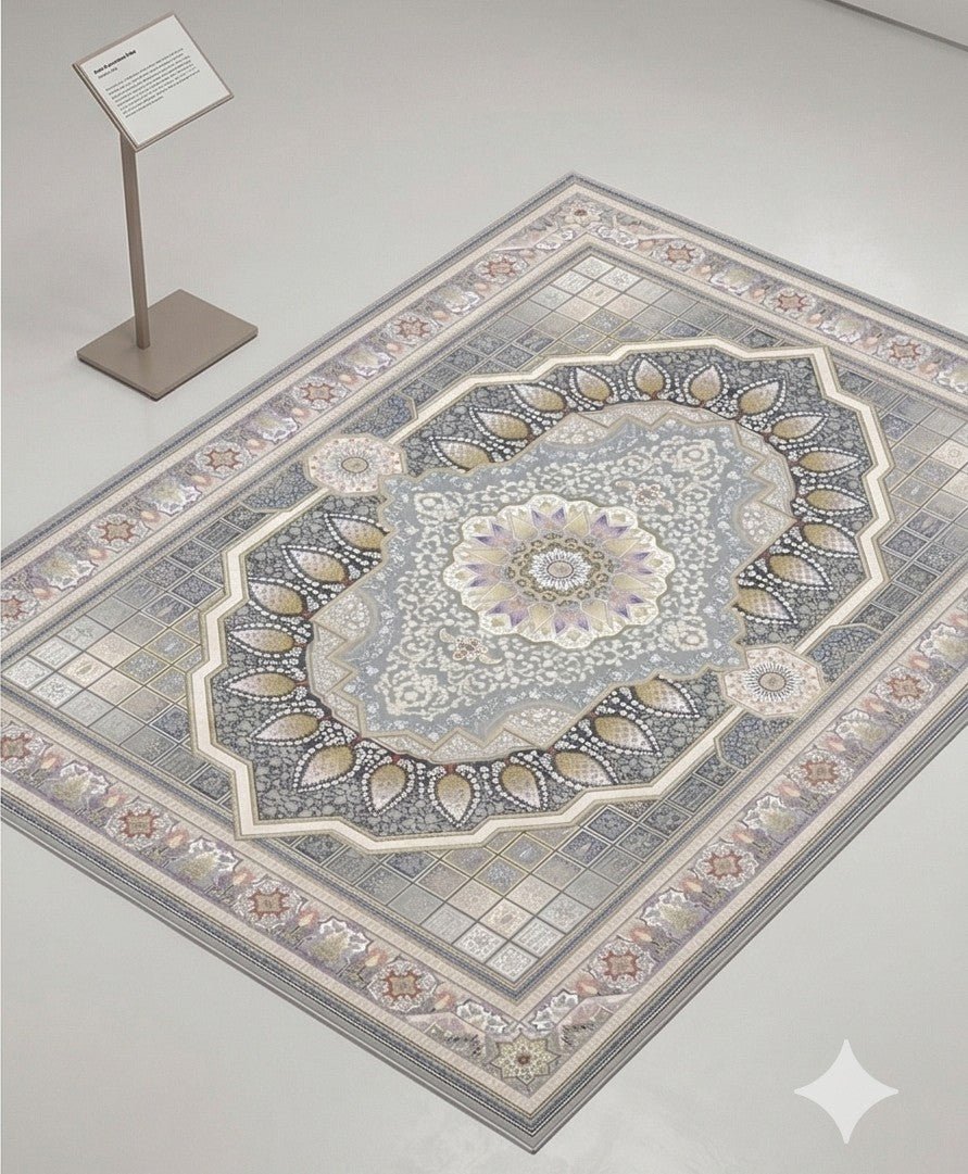 Delvin Traditional Persian Area Rug Silver - Quality Rugs and Furniture