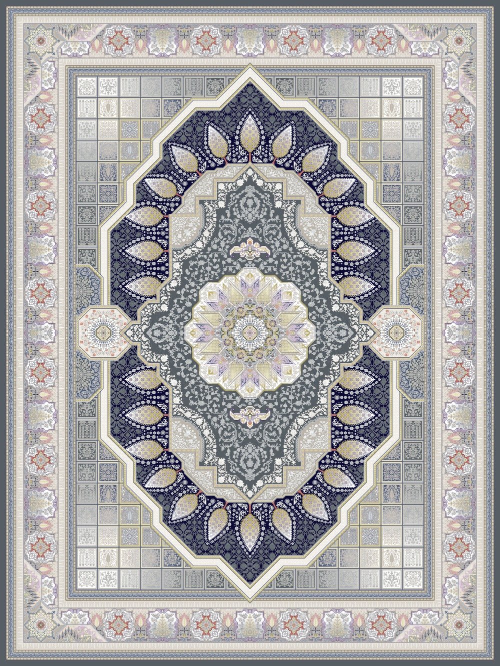 Delvin Traditional Persian Area Rug Smoky - Quality Rugs and Furniture