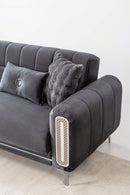 Dior Modern Luxury Velvet Sofa Set Dark Grey - Quality Rugs and Furniture