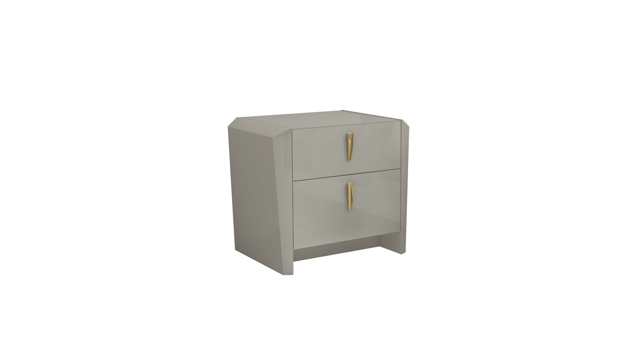 Ecoza Bedroom Suite Luxury Modern Bed Grey Lacquer - Quality Rugs and Furniture