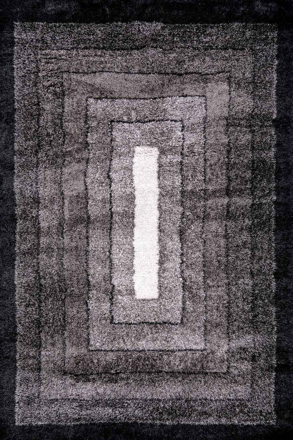 Puffy Style P301F Anthracite / Black Modern Shaggy Area Rug