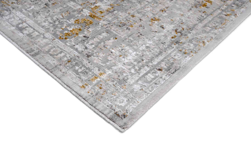 Rieka Ly117D Modern Hallway Runner Rug Light Gray