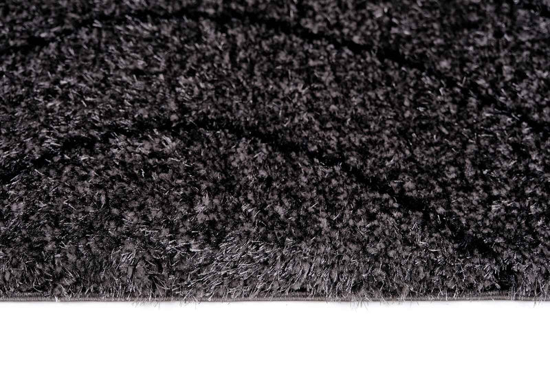 Puffy Style P311E Anthracite / Black Modern Shaggy Area Rug
