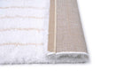Puffy Style P301D White / Beige Modern Shaggy Area Rug