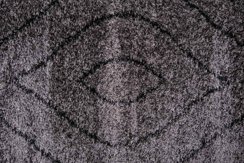 Puffy Style P311E Anthracite / Black Modern Shaggy Area Rug