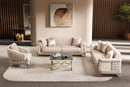 Elano Modern Luxury Velvet Sofa Set Light Beige - Quality Rugs and Furniture