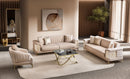 Elano Modern Luxury Velvet Sofa Set Light Beige - Quality Rugs and Furniture