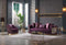 Elegance Velvet Modern Sofa Set Burgandy