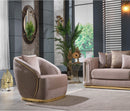 Elegance Lux Velvet Modern Sofa Set Beige Gold