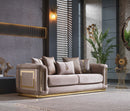 Elegance Lux Velvet Modern Sofa Set Beige Gold