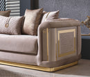 Elegance Lux Velvet Modern Sofa Set Beige Gold