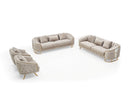 Elmas Modern Velvet Luxury Sofa Set Light Brown - Quality Rugs and Furniture