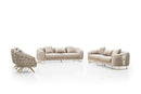 Elmas Modern Velvet Luxury Sofa Set Light Brown - Quality Rugs and Furniture