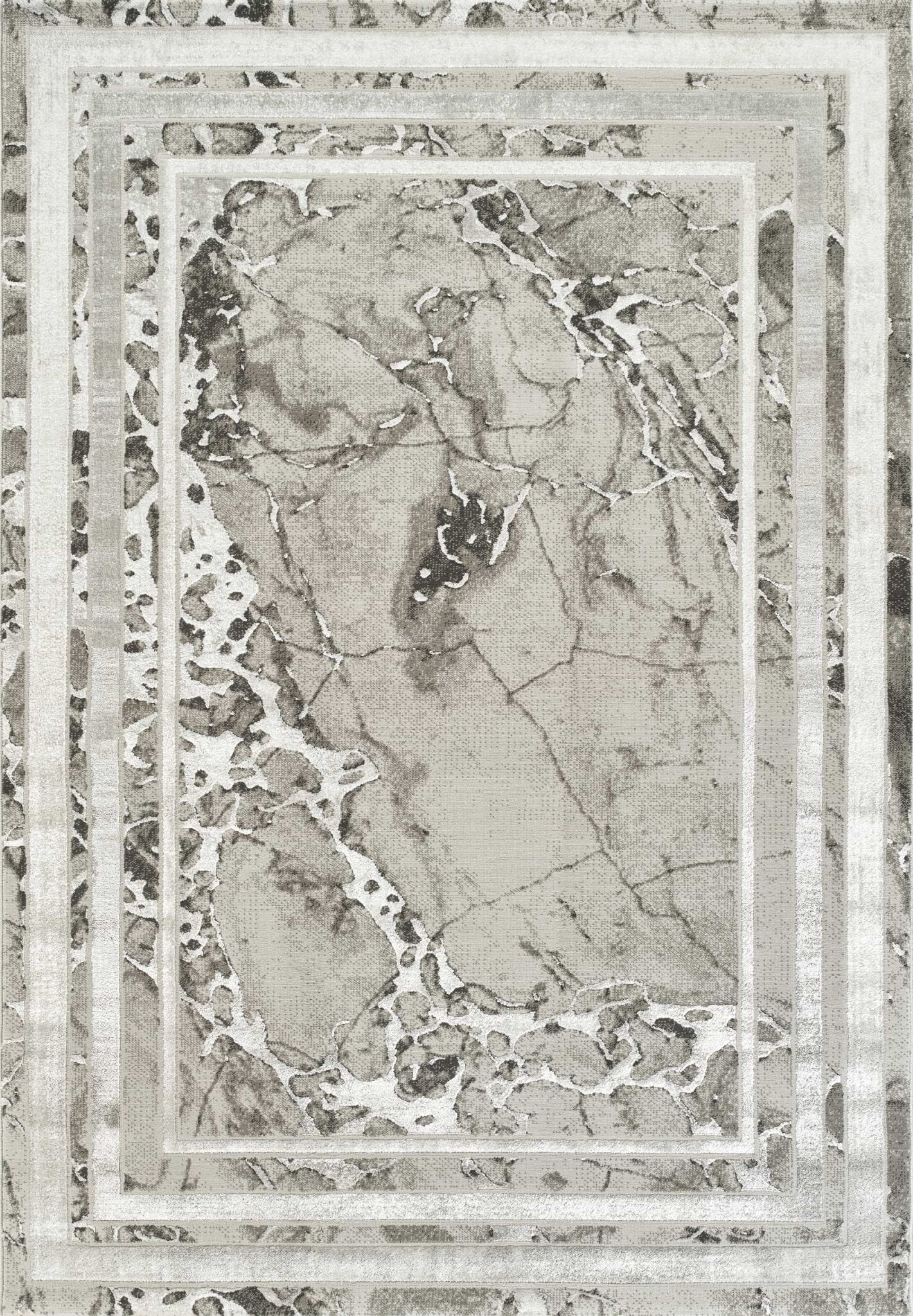 Elmas T502B Modern Area Rug L.Grey White - Quality Rugs and Furniture