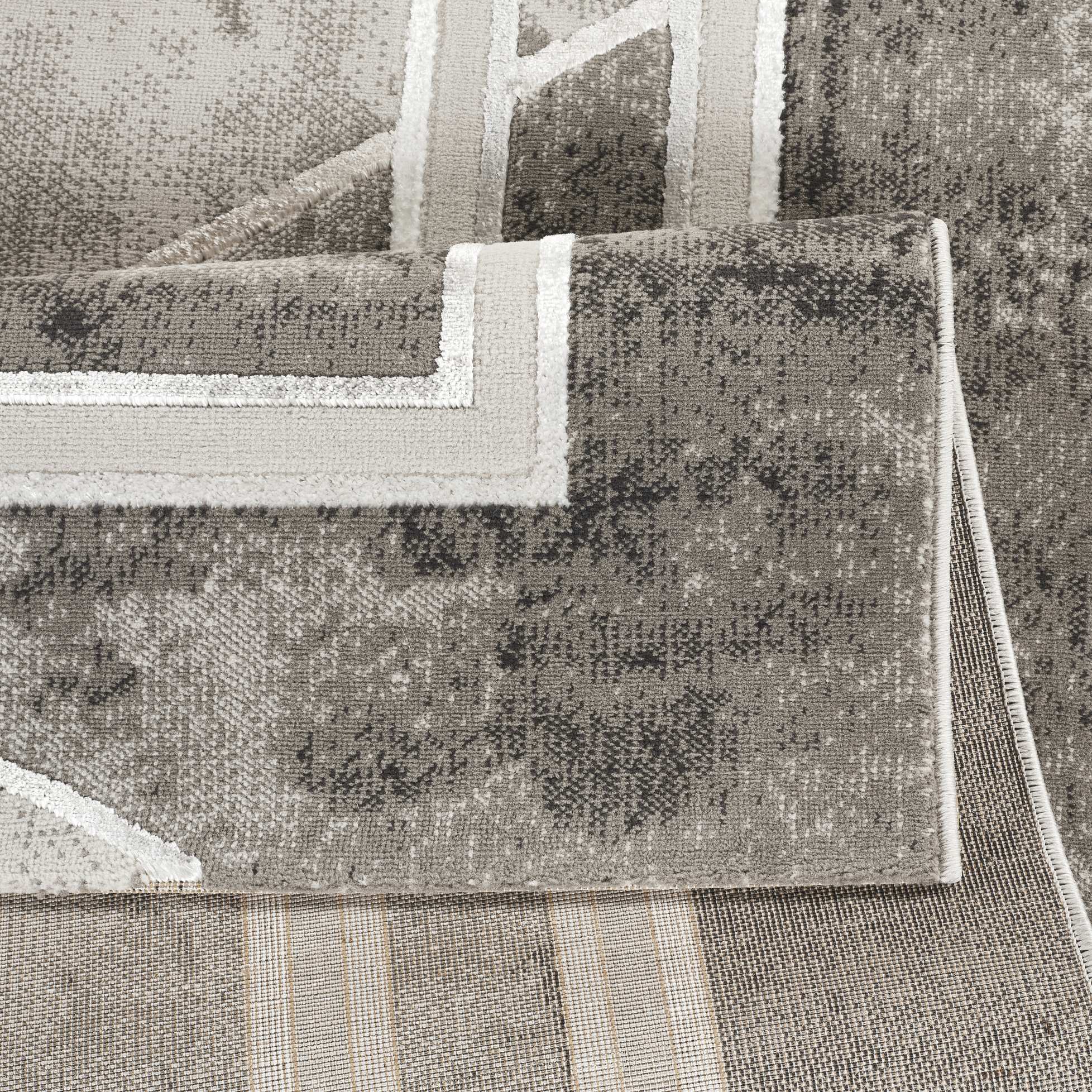 Elmas T510A Modern Area Rug L.Grey White - Quality Rugs and Furniture