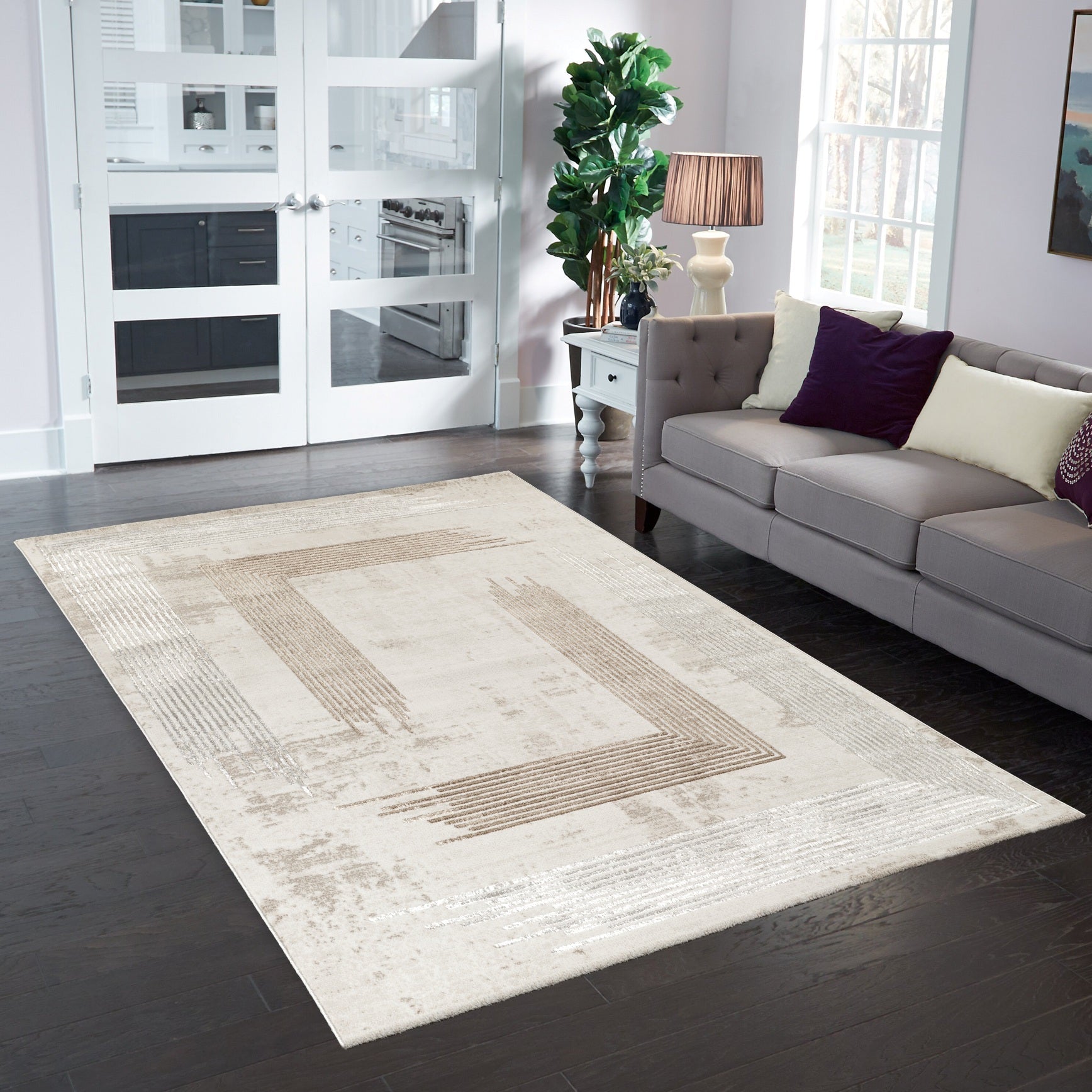 Elmas T521A Modern Area Rug Cream V.Beige - Quality Rugs and Furniture