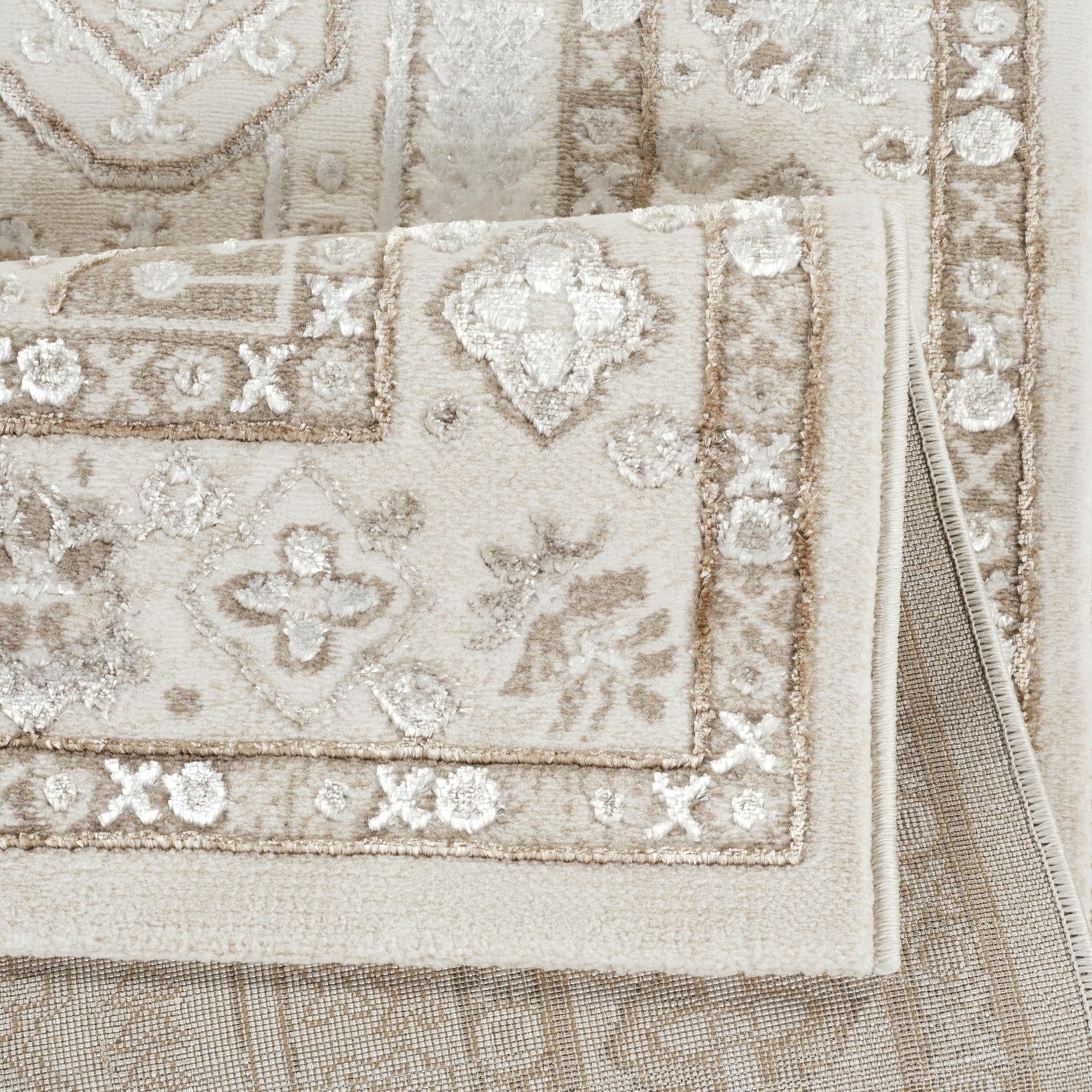 Elmas T529A Modern Area Rug Cream White - Quality Rugs and Furniture