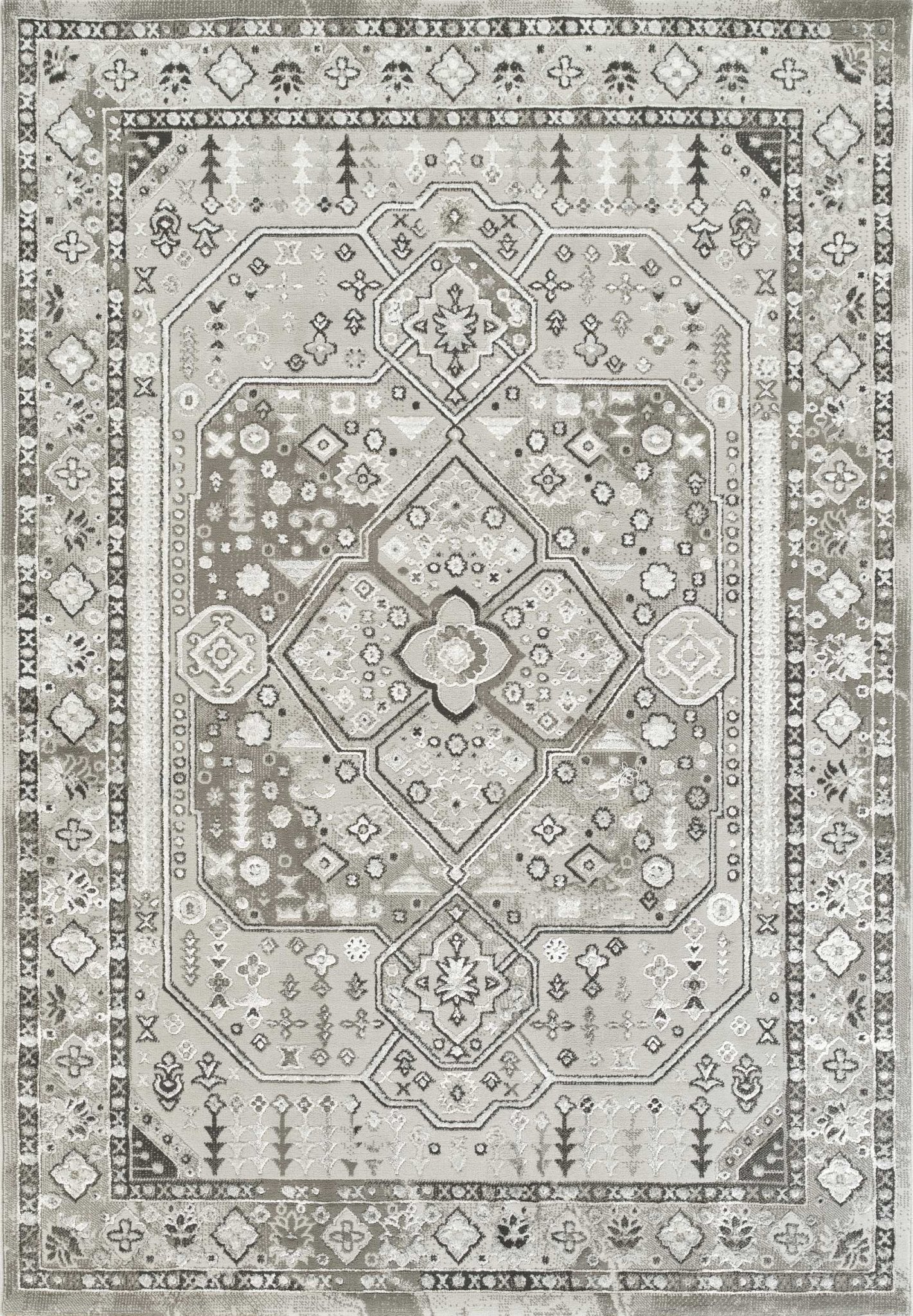 Elmas T529A Modern Area Rug L.Grey White - Quality Rugs and Furniture