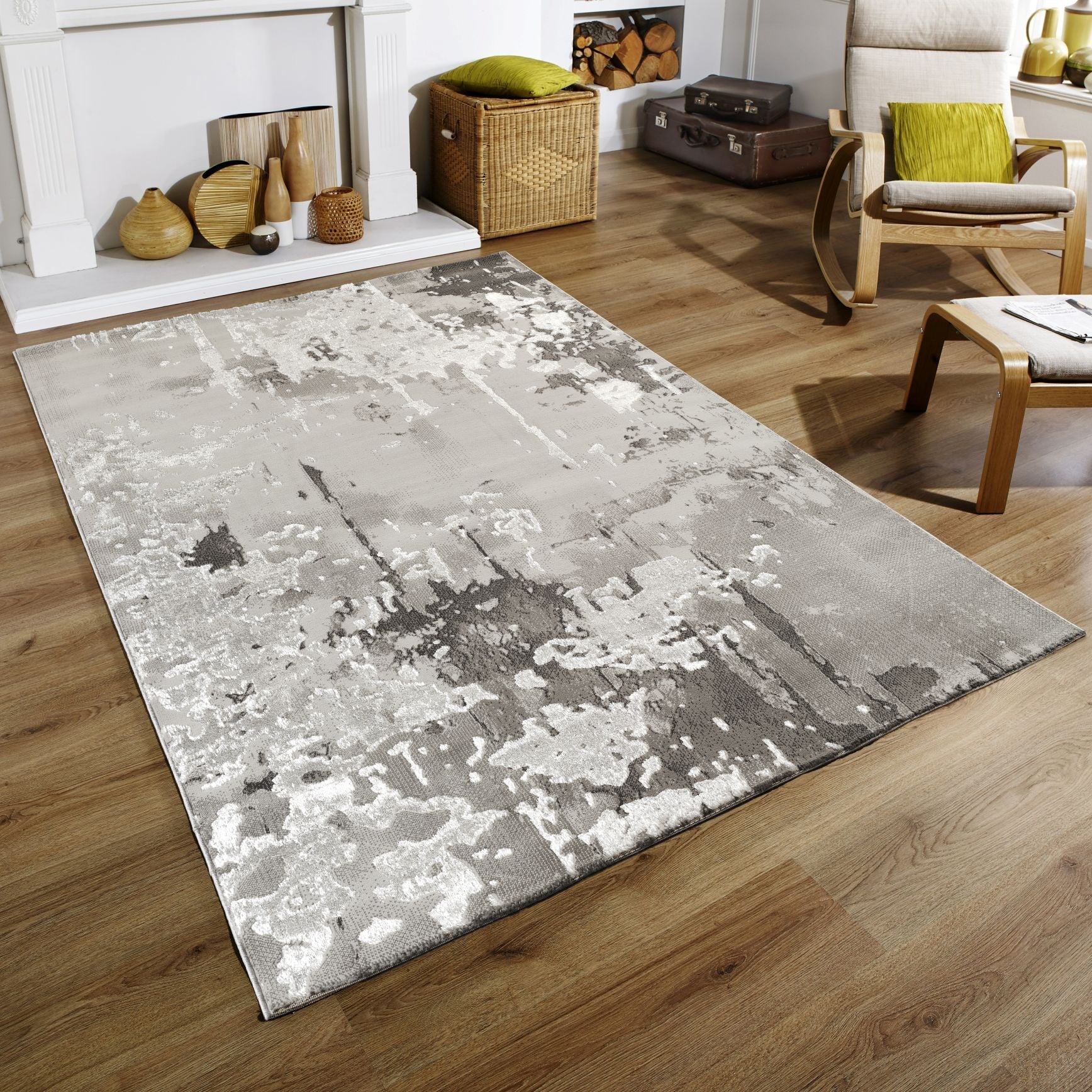 Elmas T540A Modern Area Rug L.Grey V.Grey - Quality Rugs and Furniture