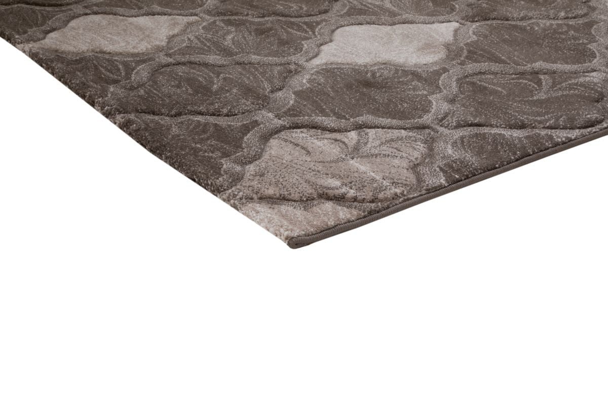 Faery 10140 N.Brown Dark Beige Modern Hallway Runner - Quality Rugs and Furniture