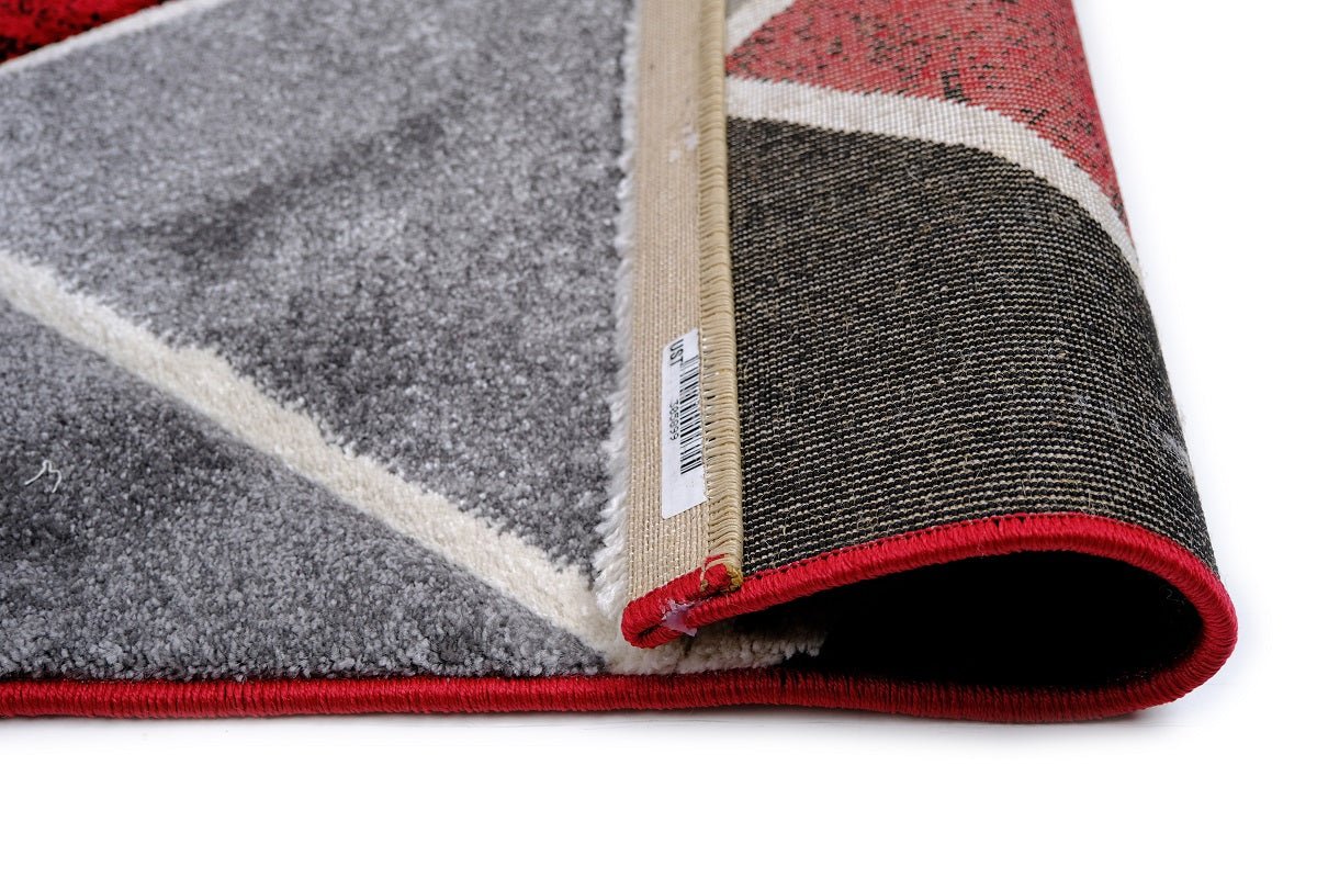 Faery E5113 Dark Red - Black Modern Hallway Runner - Quality Rugs and Furniture