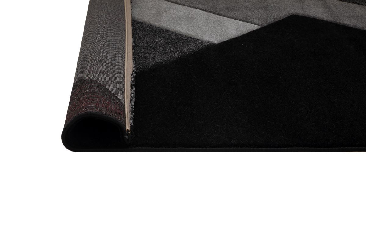 Faery FE394 Black Dark Grey Modern Rug - Quality Rugs and Furniture