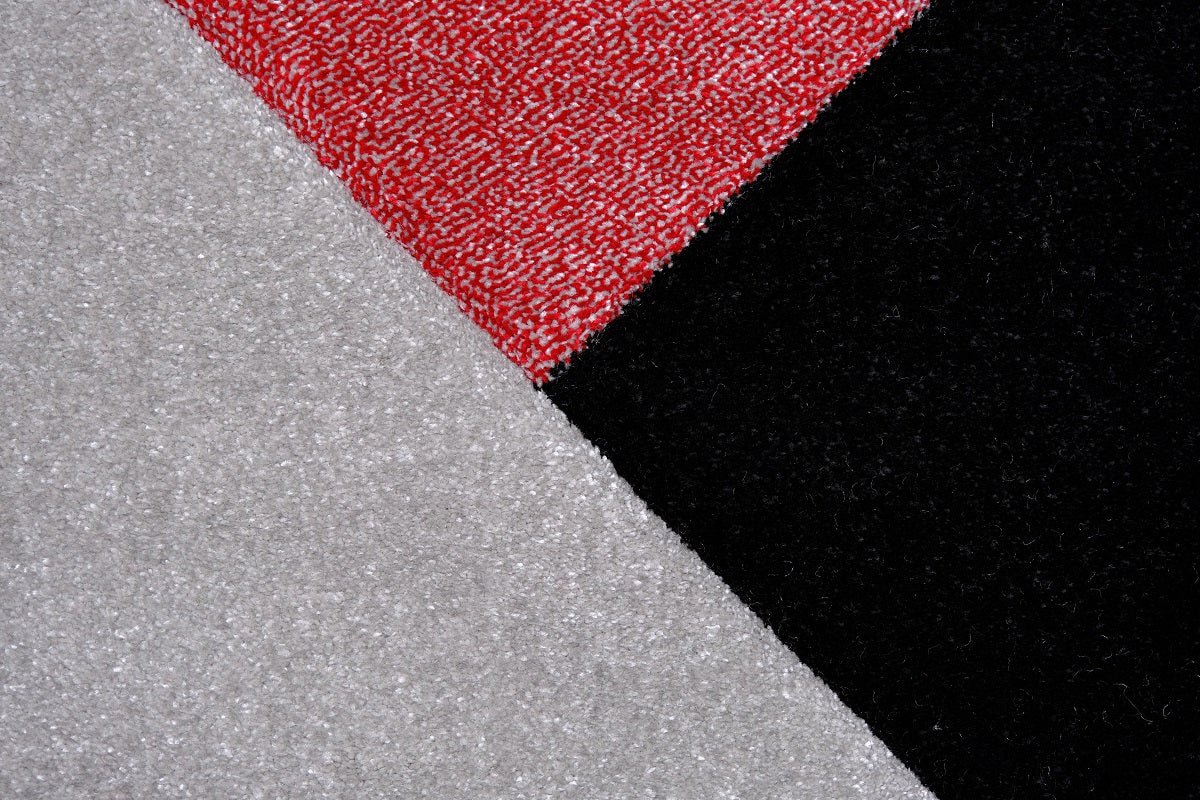 Faery Fe394 Dark Red - Black Modern Hallway Runner - Quality Rugs and Furniture