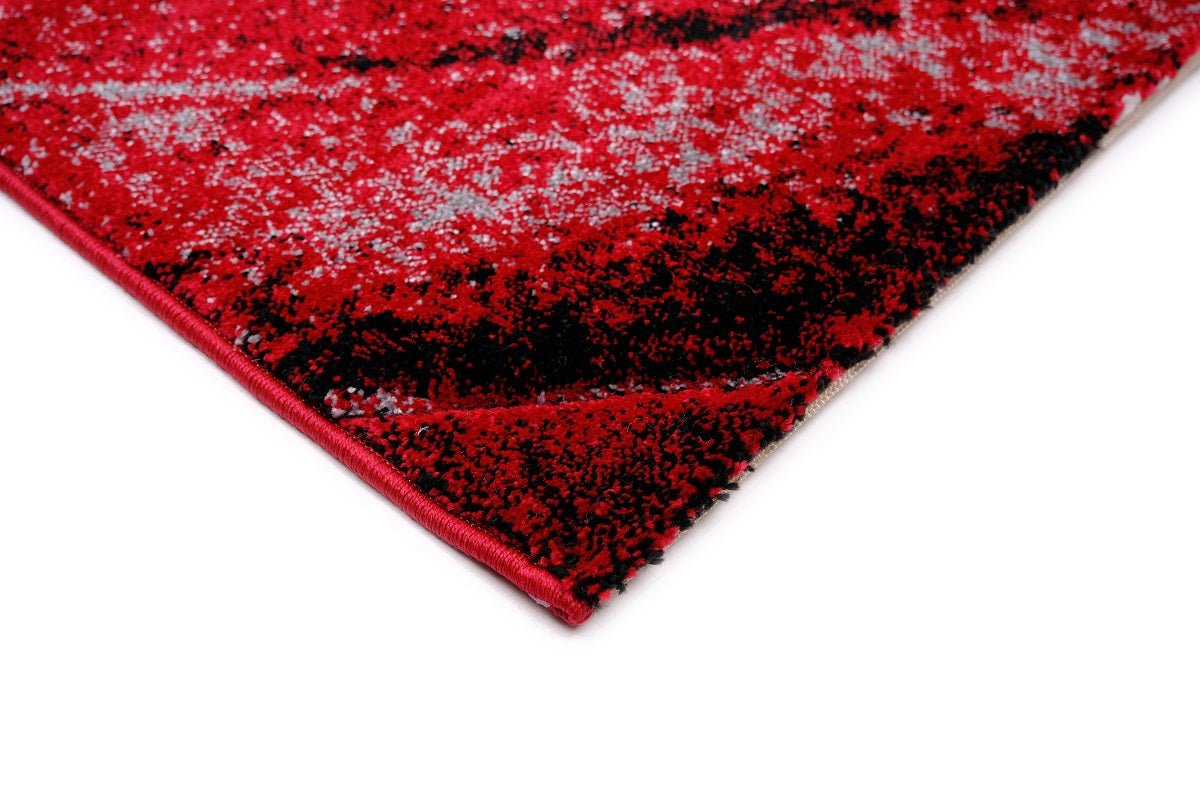 Faery Fe703 Dark Red - Black Modern Hallway Runner - Quality Rugs and Furniture