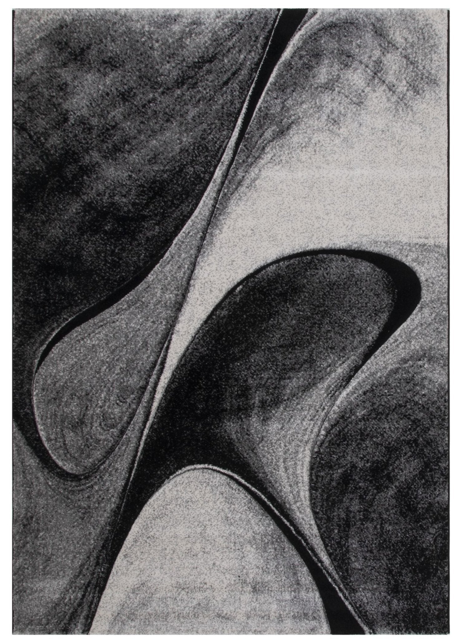 Faery G2855 Black Dark Grey Modern Area Rug - Quality Rugs and Furniture