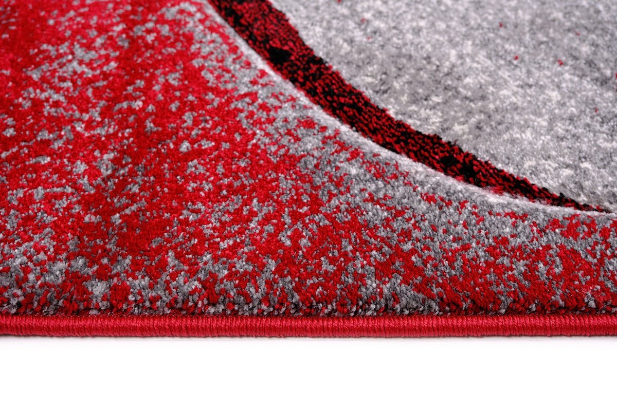 Faery G2855 Dark Red - Black Modern Hallway Runner - Quality Rugs and Furniture