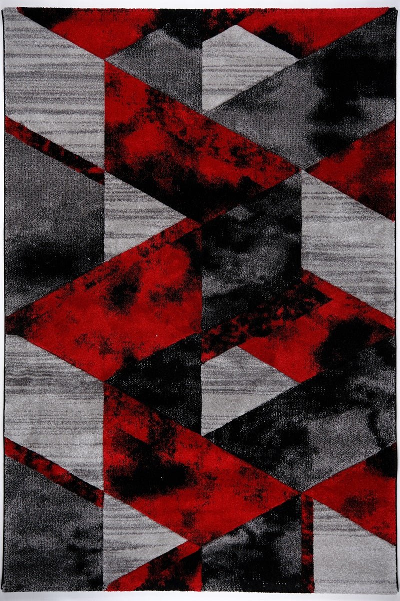 Faery G6511 Dark Red - Black Modern Area Rug - Quality Rugs and Furniture