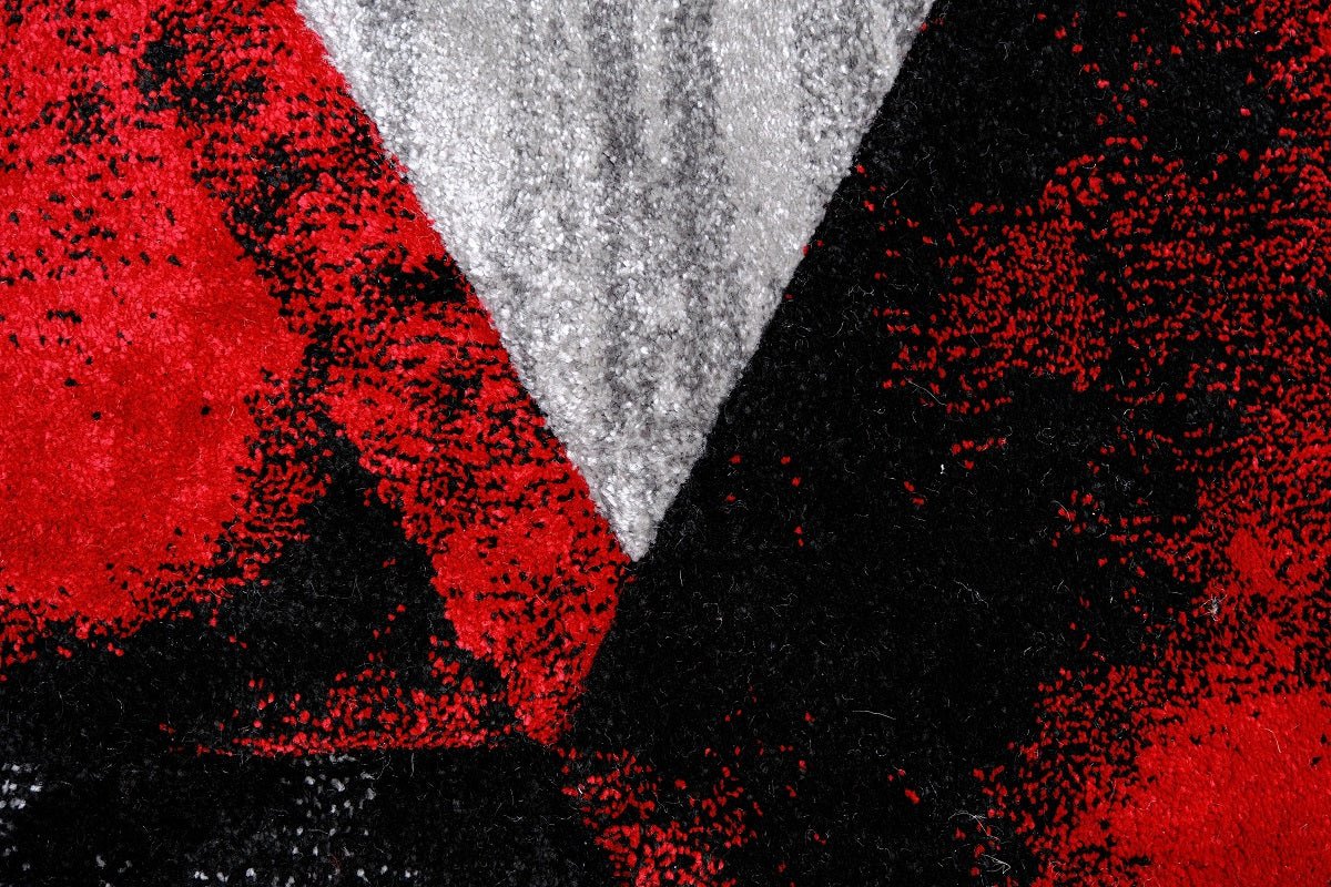 Faery G6511 Dark Red - Black Modern Area Rug - Quality Rugs and Furniture