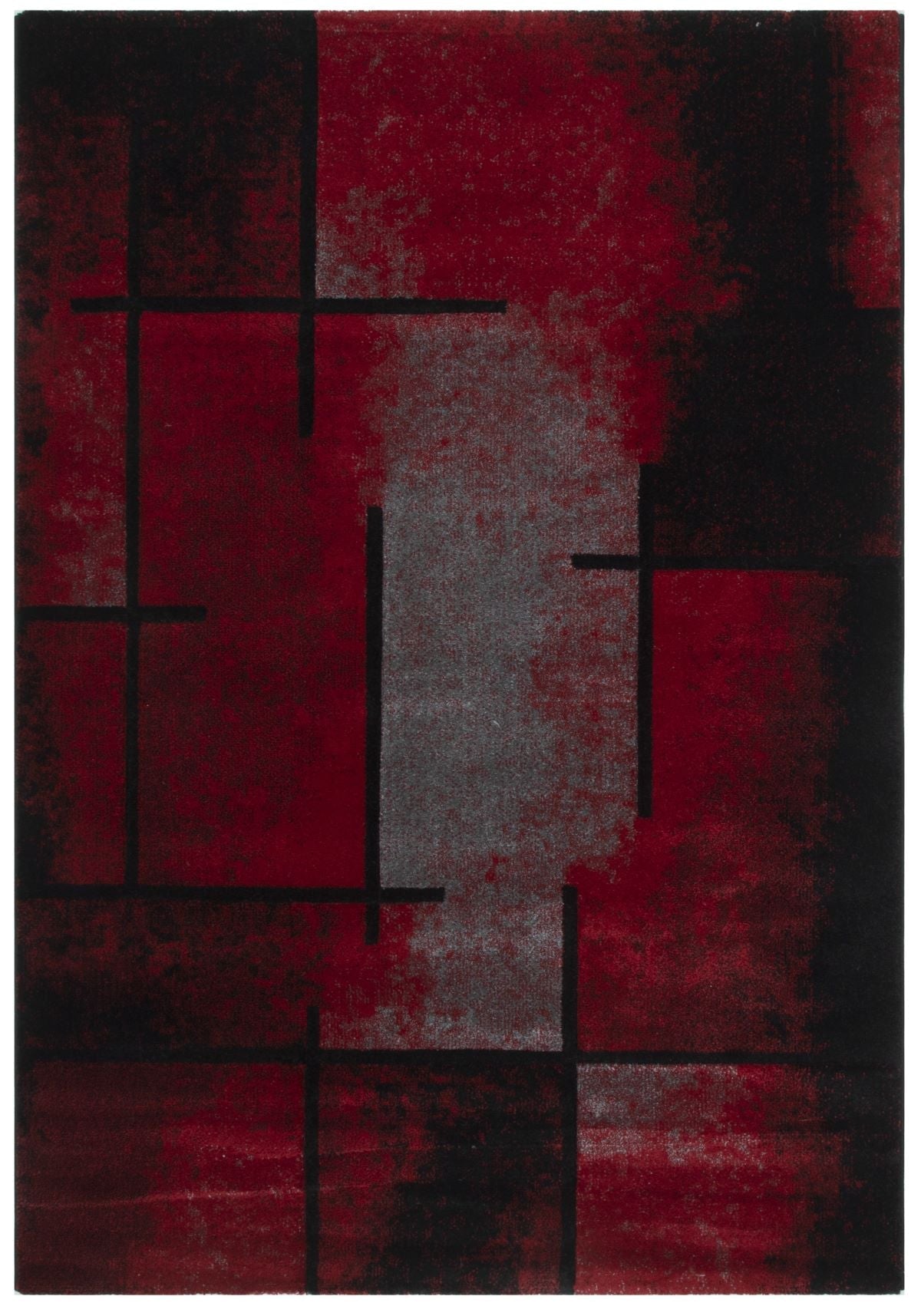 Faery G8272 Dark Red - Black Modern Area Rug - Quality Rugs and Furniture