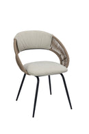 Fairy Modern Linen Cord Dining Chair Beige - Quality Rugs and Furniture