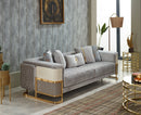 Galeria Velvet Modern Sofa Set Grey - Quality Rugs and Furniture