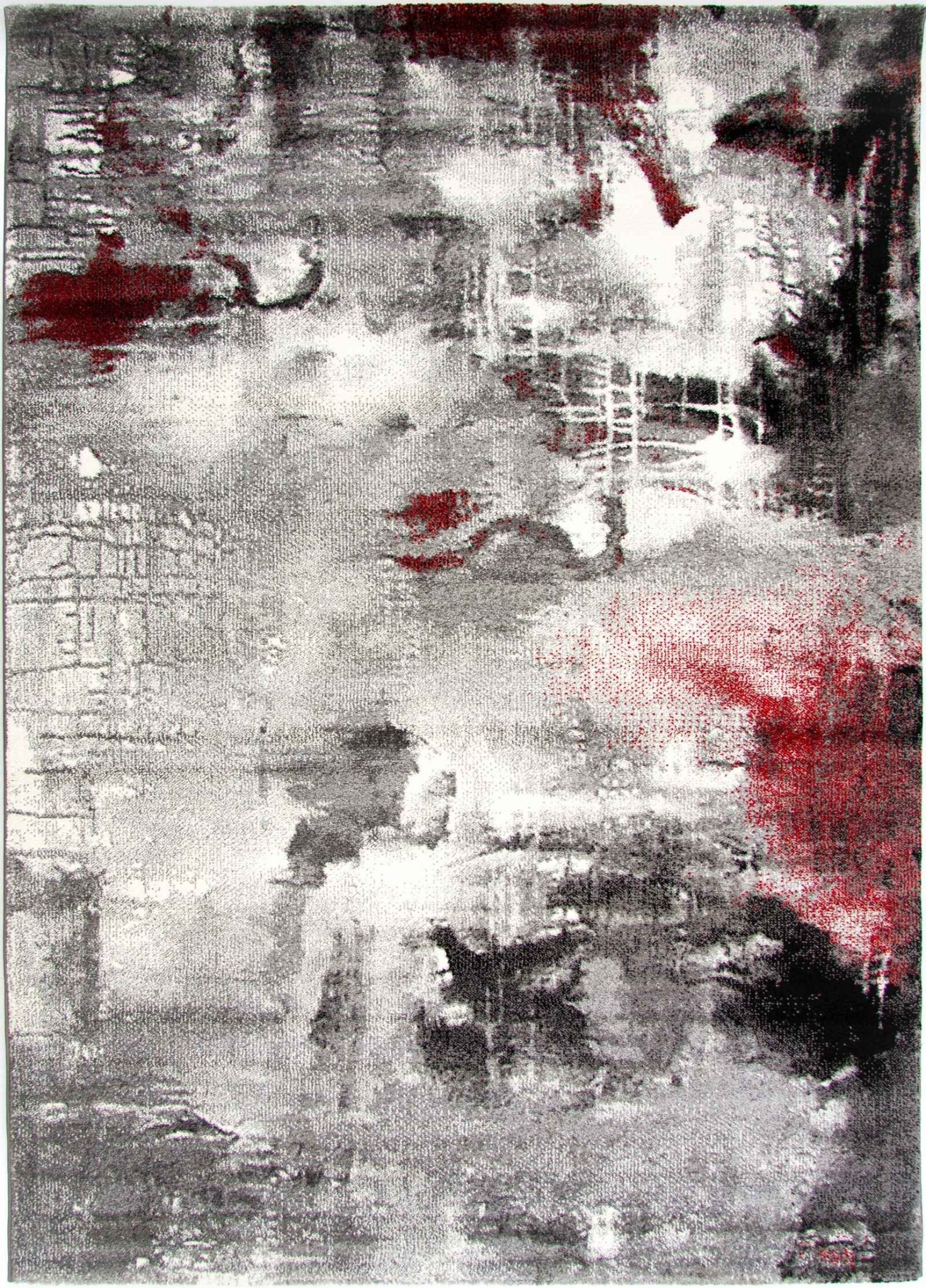 Grace 20754 Grey/Red Modern Rug - Quality Rugs and Furniture