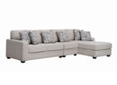 Gully Modern Cream Fabric Sofa with Right Chaise - Quality Rugs and Furniture