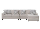 Gully Modern Cream Fabric Sofa with Right Chaise - Quality Rugs and Furniture