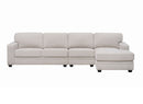 Gully Modern Cream Fabric Sofa with Right Chaise - Quality Rugs and Furniture