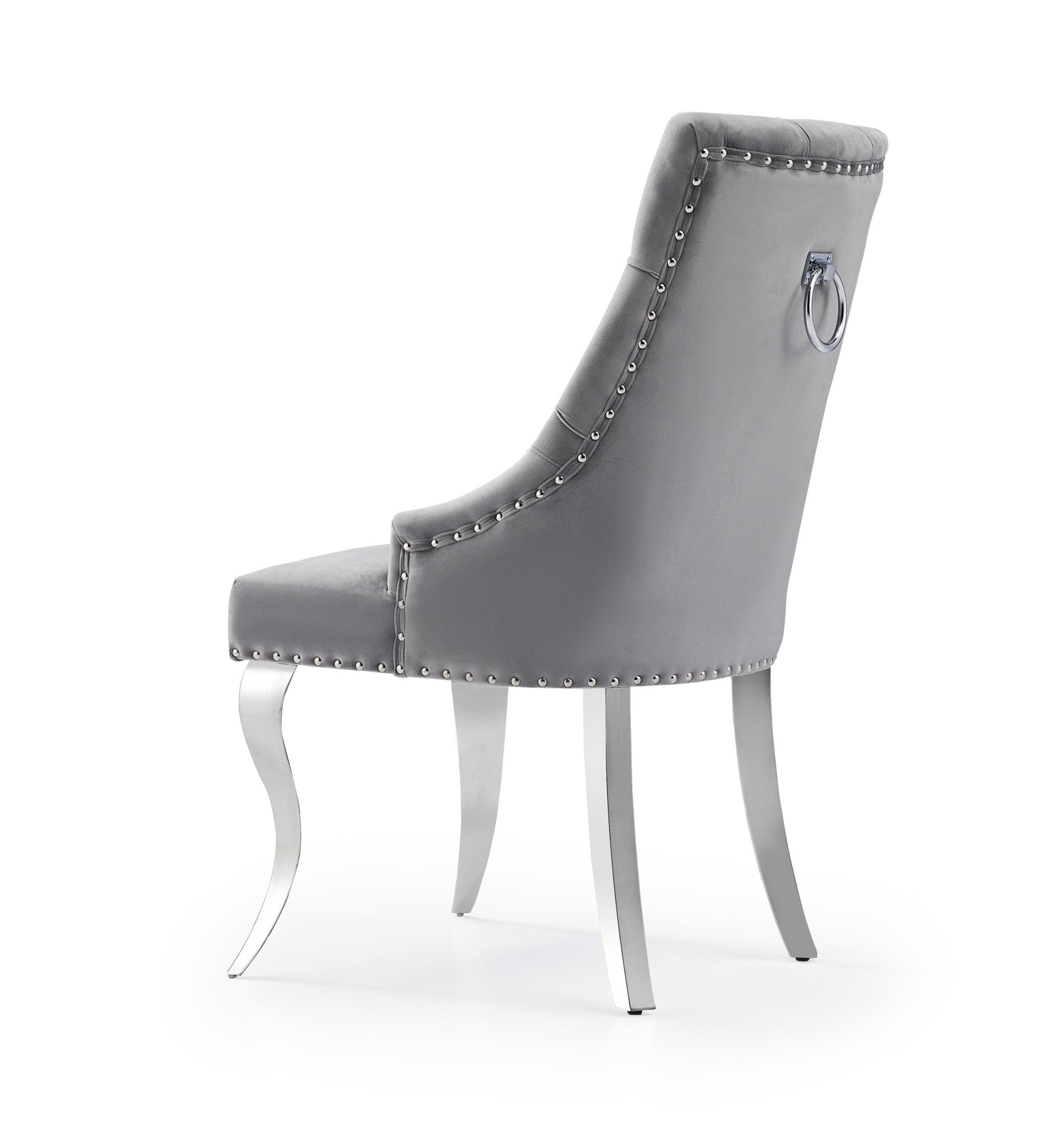 Harper Velvet Modern Dining Chair Grey Silver - Quality Rugs and Furniture