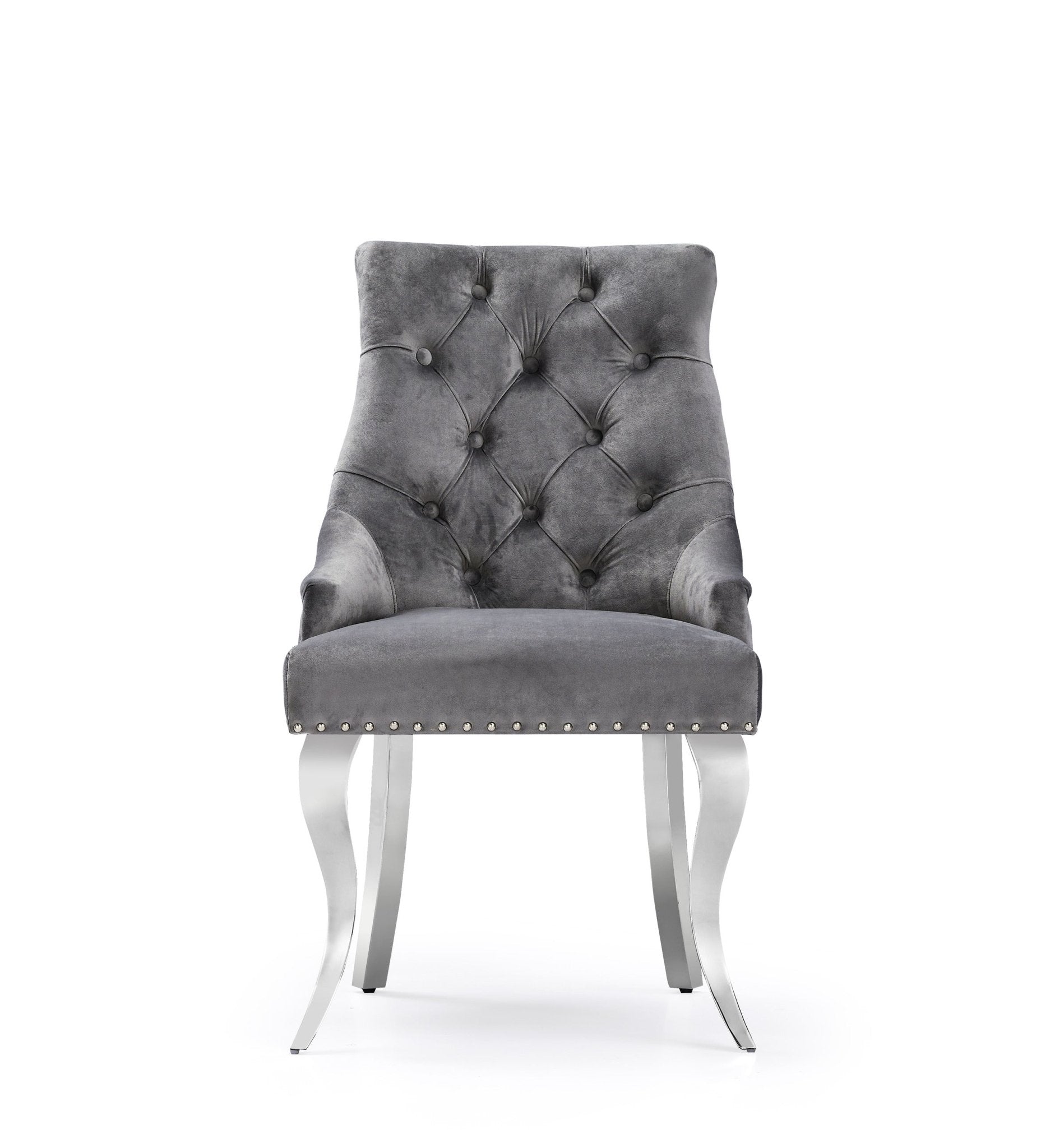 Harper Velvet Modern Dining Chair Grey Silver - Quality Rugs and Furniture