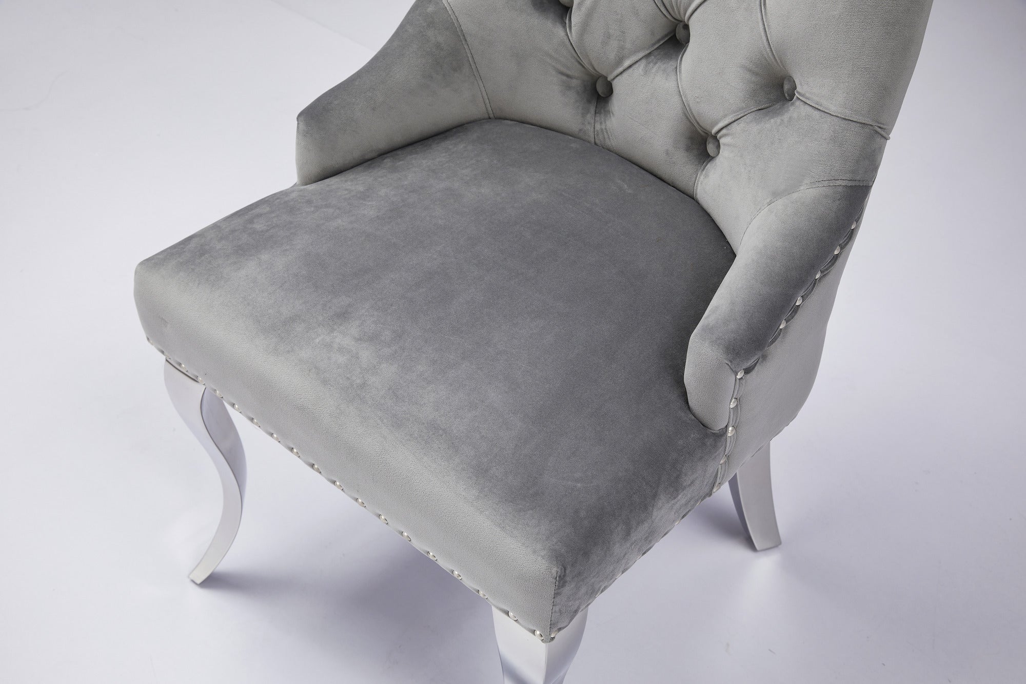 Harper Velvet Modern Dining Chair Grey Silver - Quality Rugs and Furniture