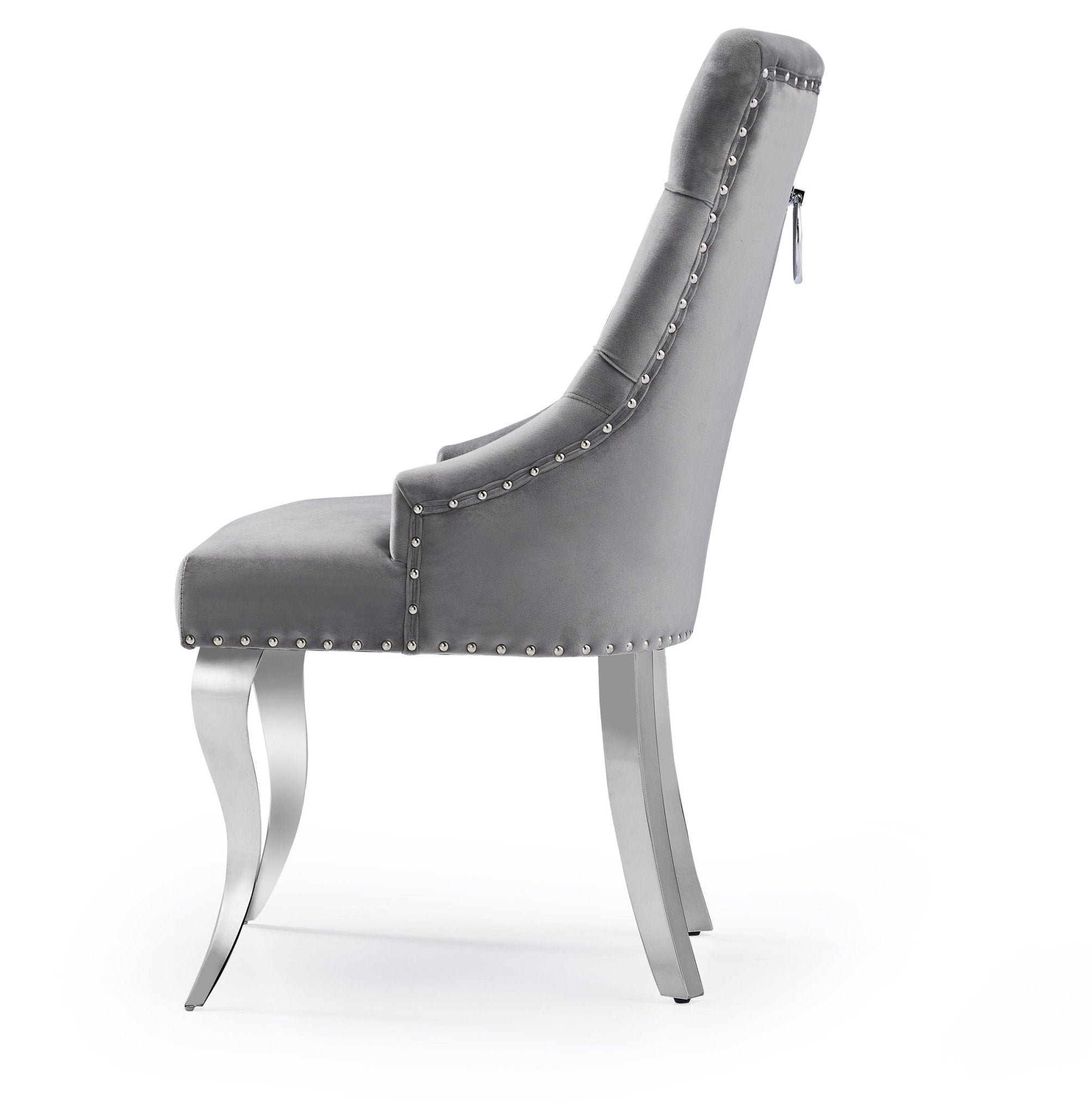 Harper Velvet Modern Dining Chair Grey Silver - Quality Rugs and Furniture