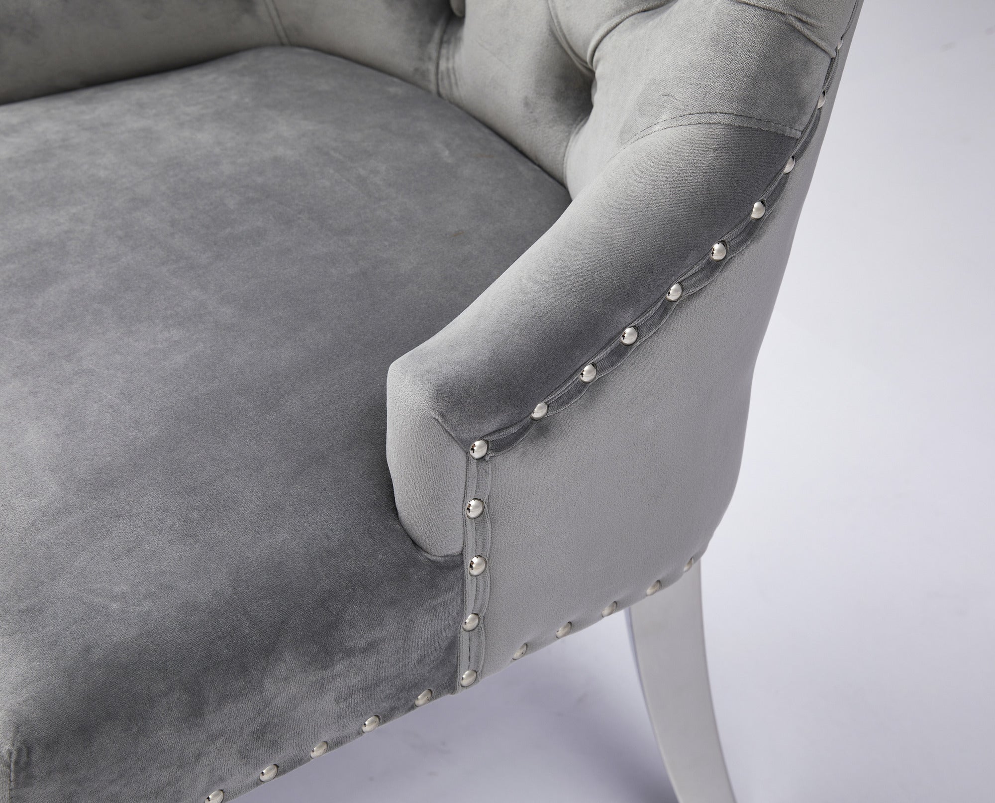 Harper Velvet Modern Dining Chair Grey Silver - Quality Rugs and Furniture