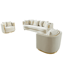 Isra Modern Fabric Sofa Set Beige Only 4 Seater - Quality Rugs and Furniture