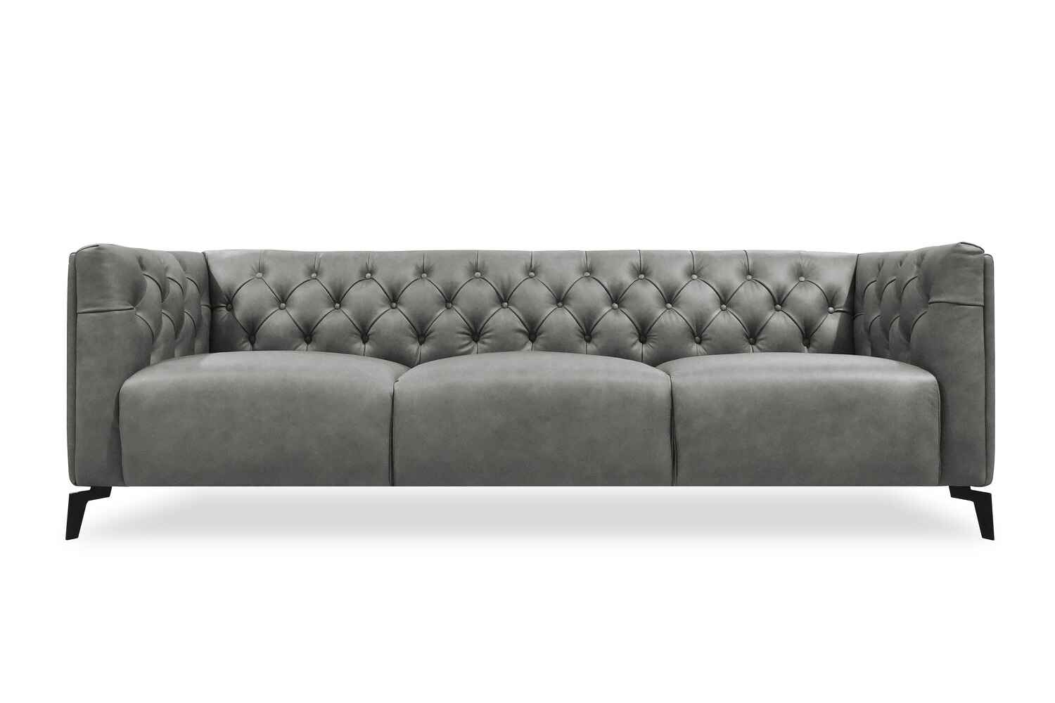 Johnston 3.5 Seater Leather Sofa Set Dark Gery - Quality Rugs and Furniture