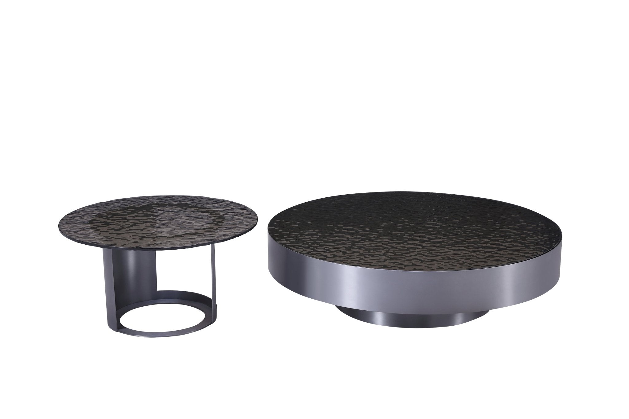 Jolien Modern Customized Grey Glass Top Stainless Steel Base Coffee Table - Quality Rugs and Furniture