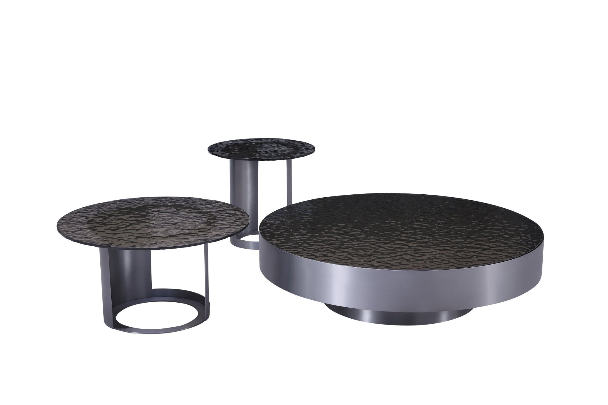 Jolien Modern Customized Grey Glass Top Stainless Steel Base Coffee Table - Quality Rugs and Furniture