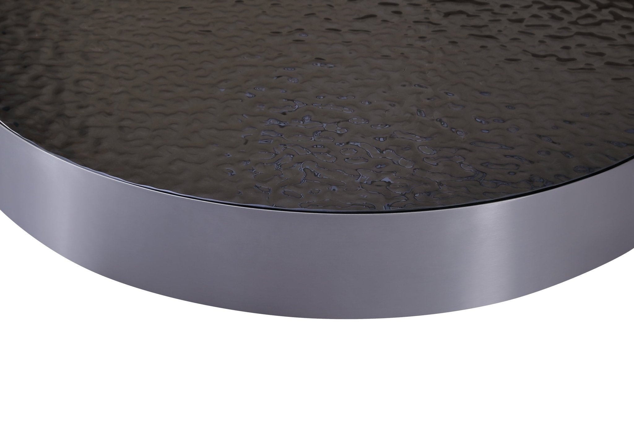 Jolien Modern Customized Grey Glass Top Stainless Steel Base Coffee Table - Quality Rugs and Furniture