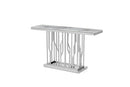 Kaia Console Table Stainless Steel Base Marble Top Silver - Quality Rugs and Furniture